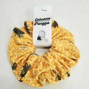 Handmade Women's Scrunchies XL Yellow Hive Flannel